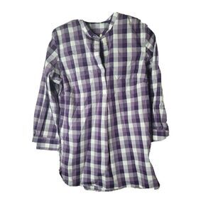 Duluth Trading Women's Purple Plaid Shirt Size XS t71